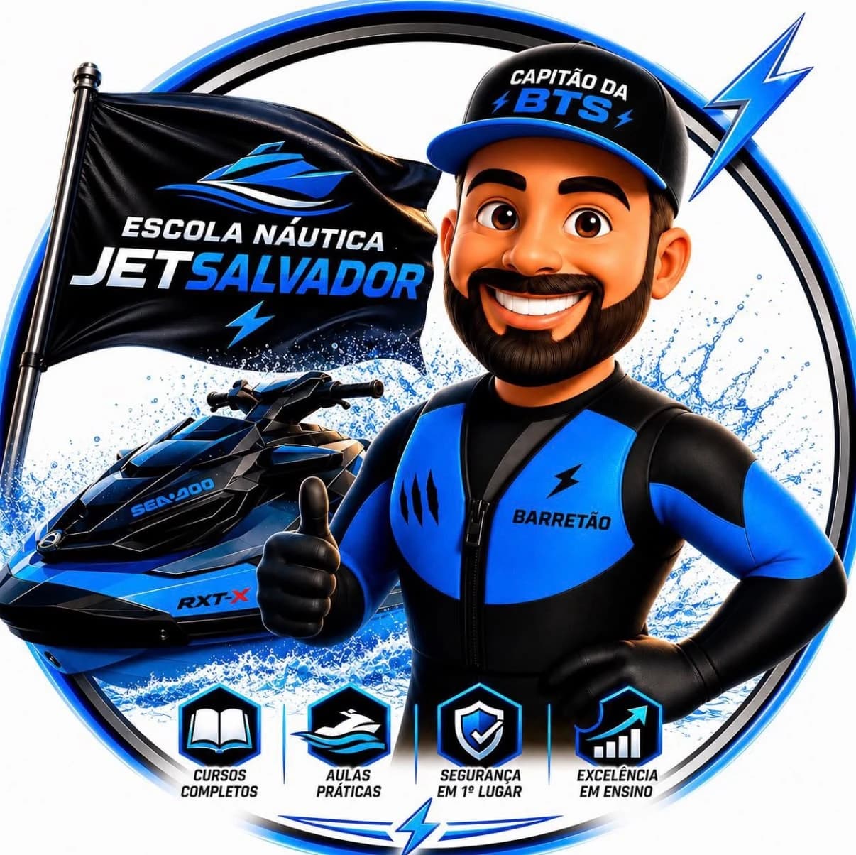 Barretão, instrutor da Escola Náutica Jet Salvador